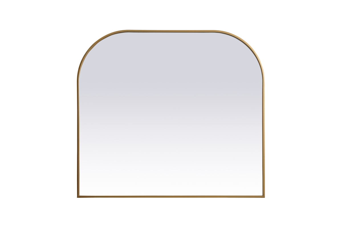 42 x 38 in. Metal Frame Arch Mirror, Brass
