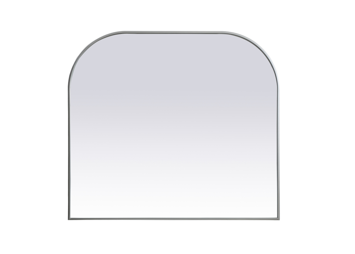 42 x 38 in. Metal Frame Arch Mirror, Silver