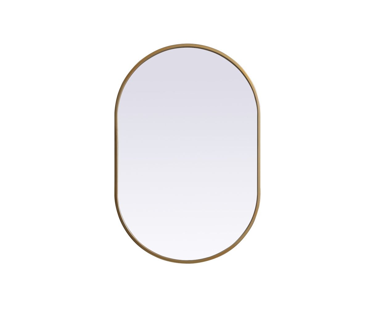 20 x 30 in. Metal Frame Oval Mirror, Brass