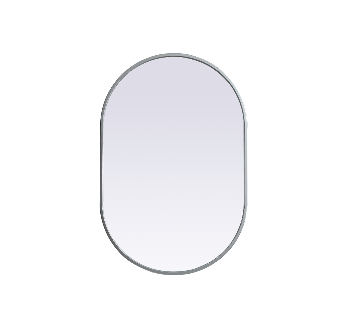 20 x 30 in. Metal Frame Oval Mirror, Silver