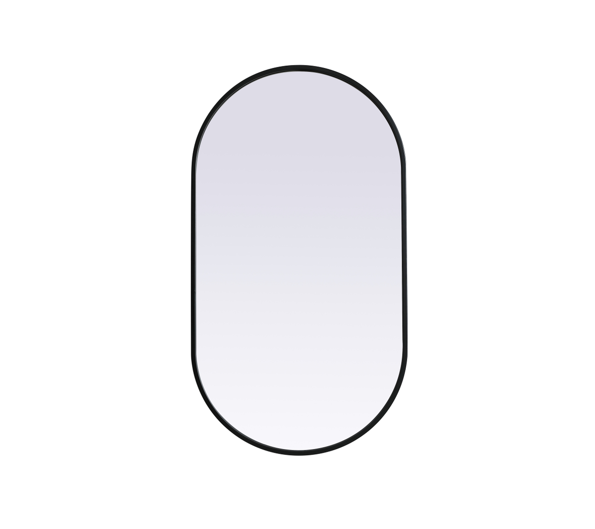 20 x 36 in. Metal Frame Oval Mirror, Black