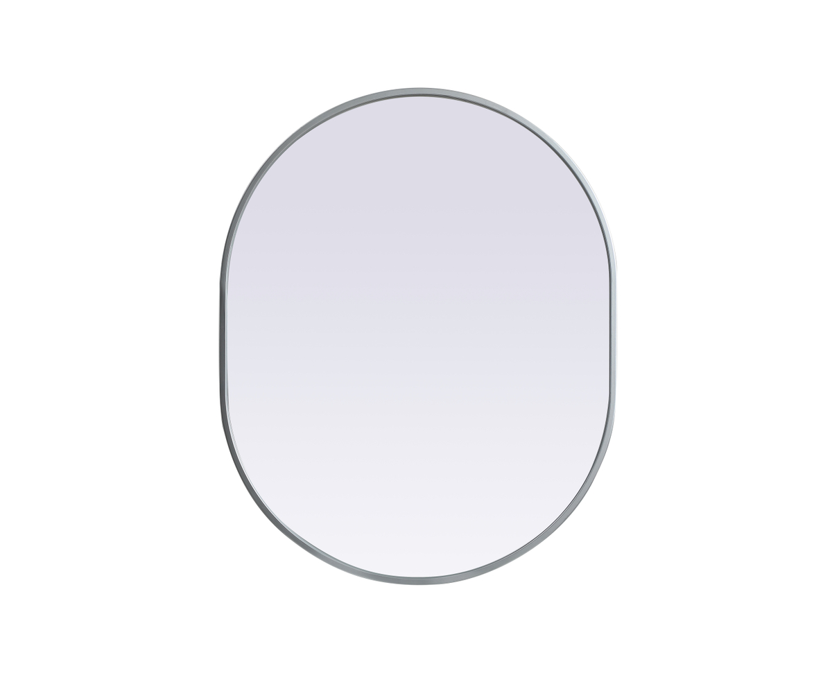 24 x 30 in. Metal Frame Oval Mirror, Silver