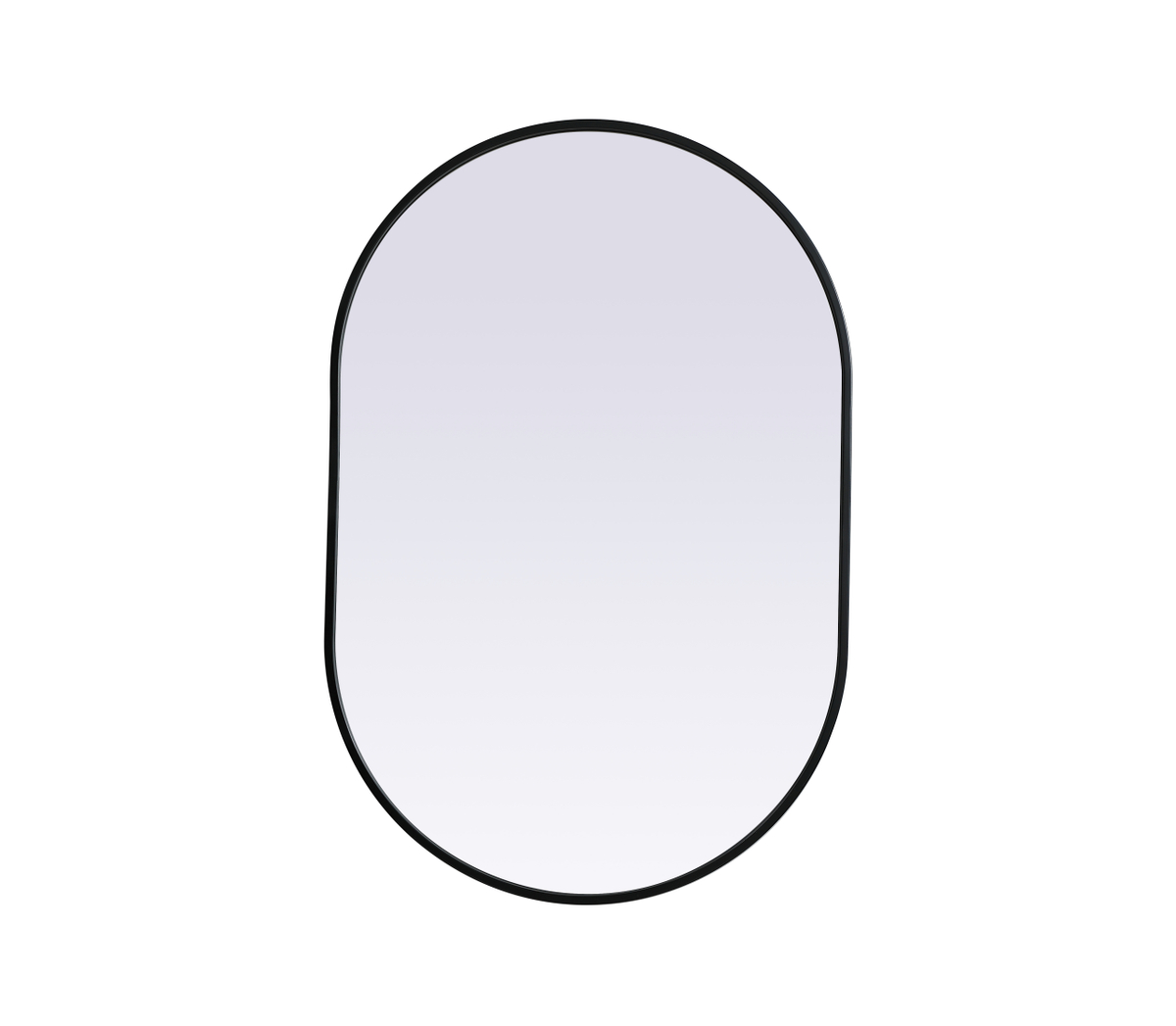 24 x 36 in. Metal Frame Oval Mirror, Black
