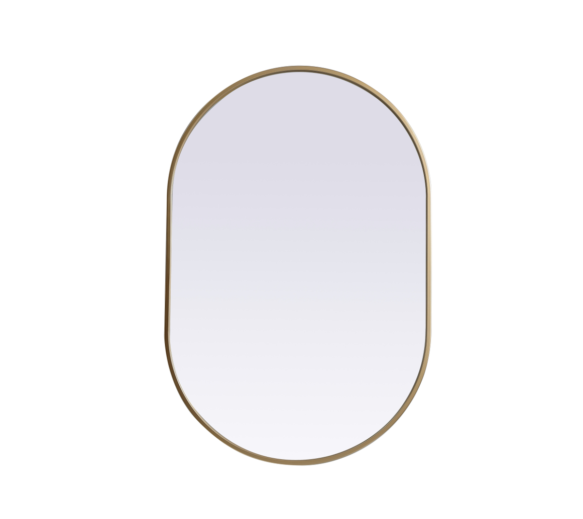 24 x 36 in. Metal Frame Oval Mirror, Brass