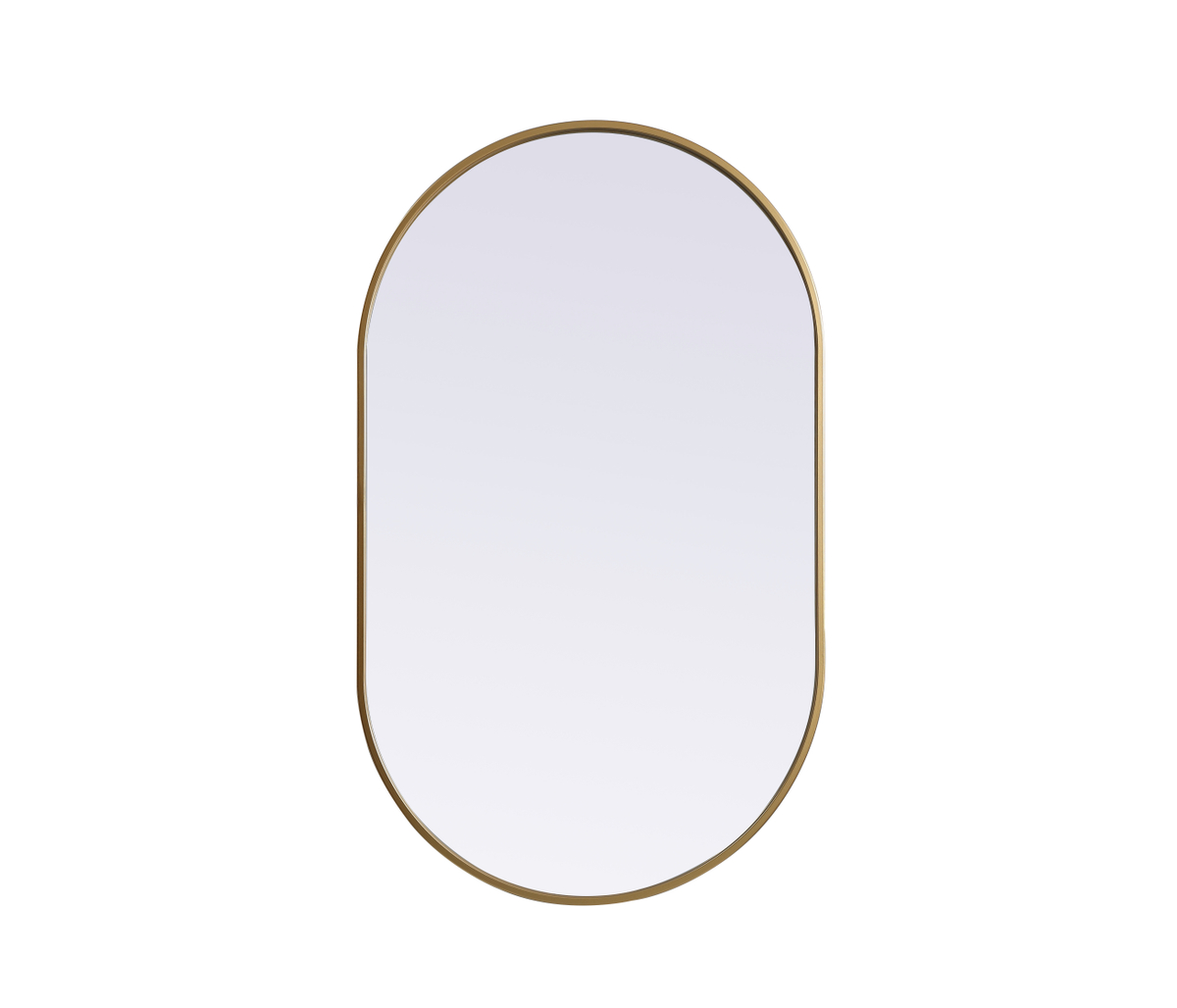 24 x 40 in. Metal Frame Oval Mirror, Brass