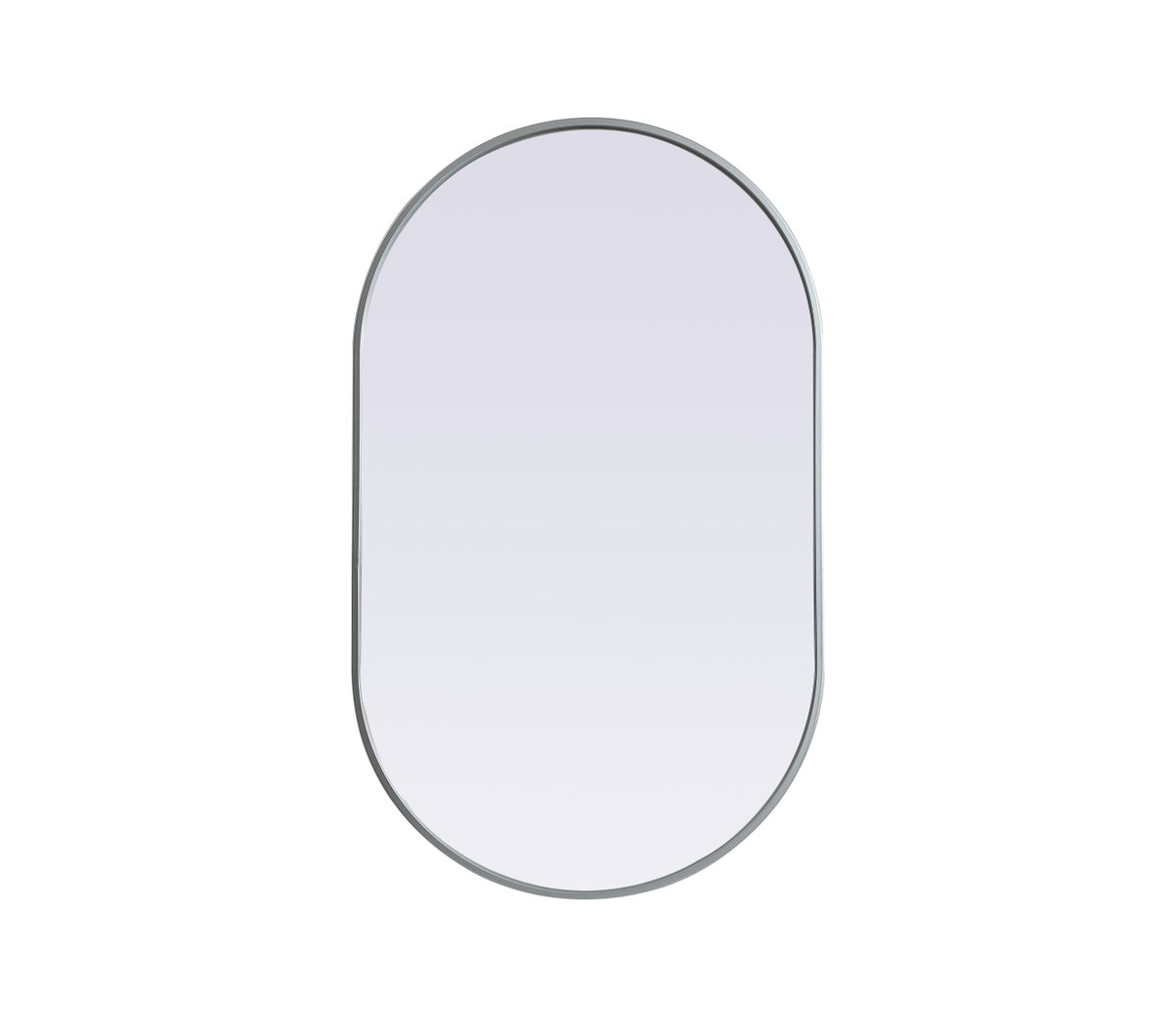 24 x 40 in. Metal Frame Oval Mirror, Silver