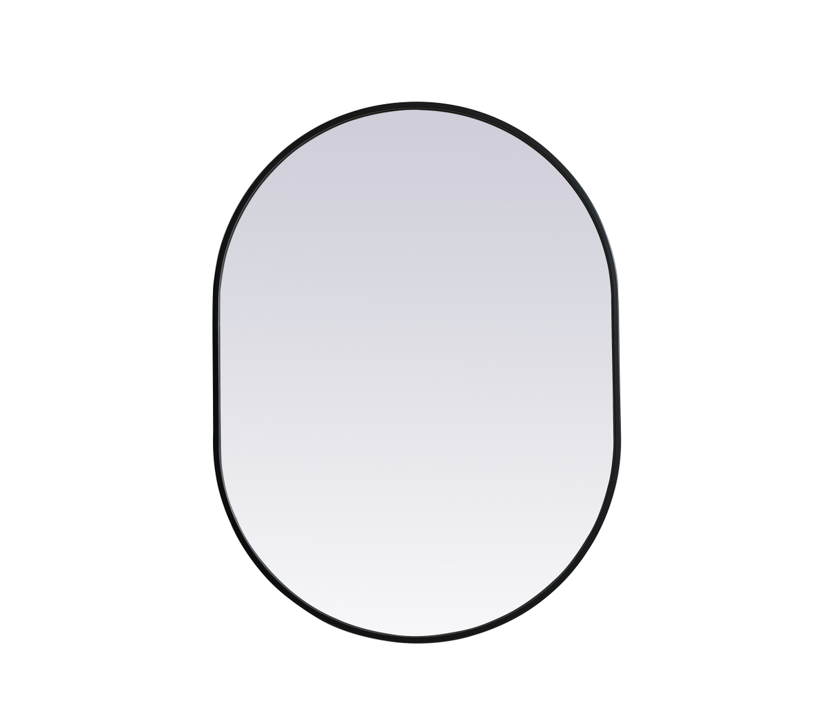 27 x 36 in. Metal Frame Oval Mirror, Black