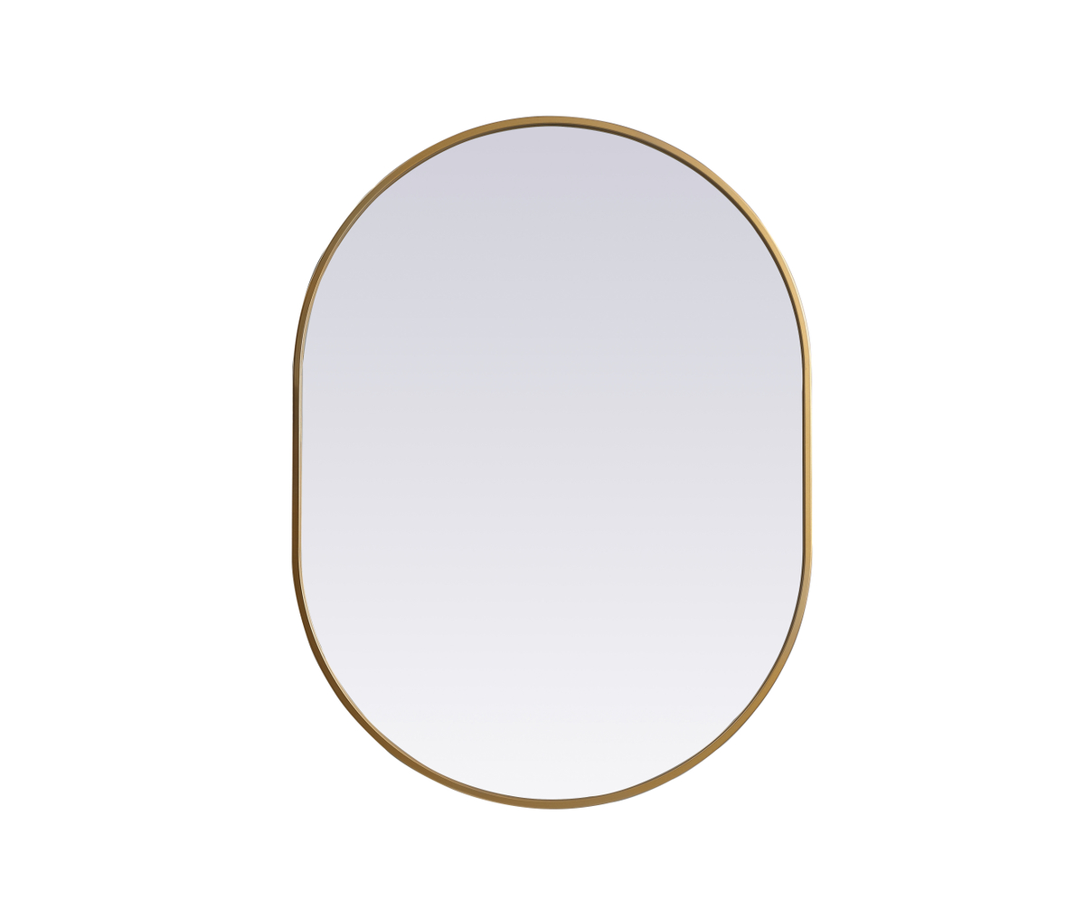 27 x 36 in. Metal Frame Oval Mirror, Brass