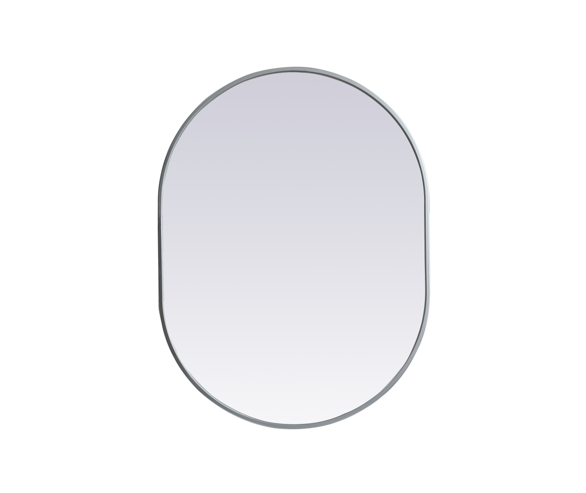 27 x 36 in. Metal Frame Oval Mirror, Silver