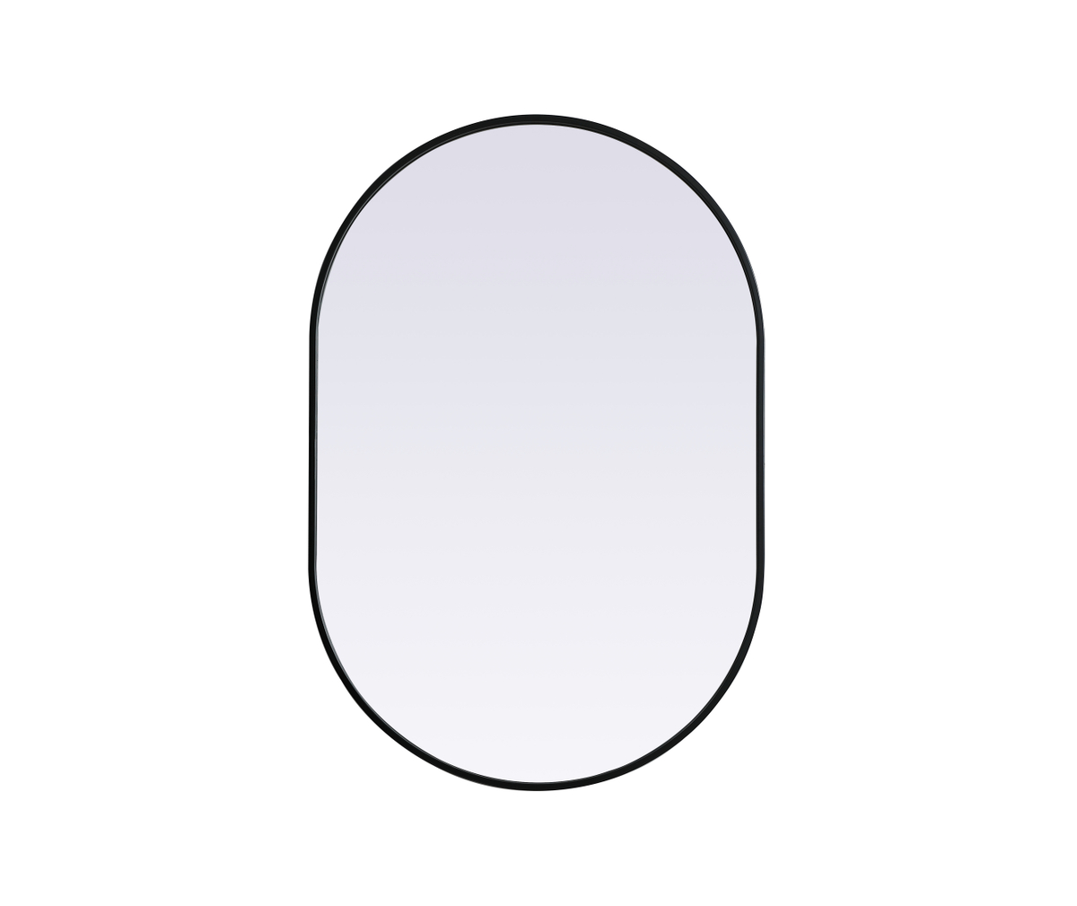 27 x 40 in. Metal Frame Oval Mirror, Black
