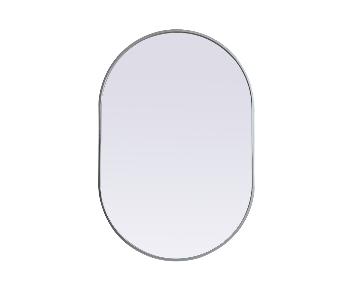 27 x 40 in. Metal Frame Oval Mirror, Silver