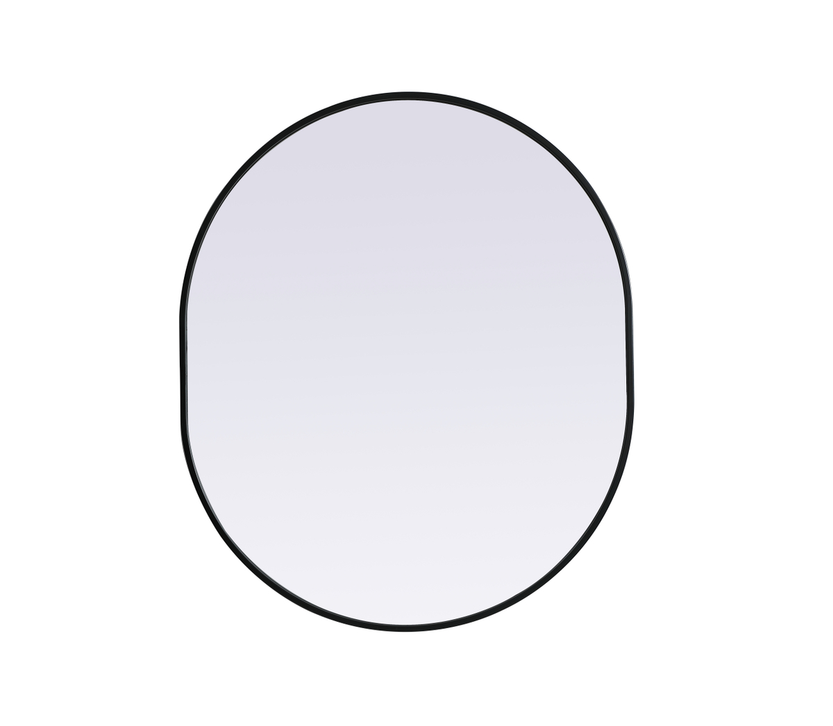 30 x 36 in. Metal Frame Oval Mirror, Black