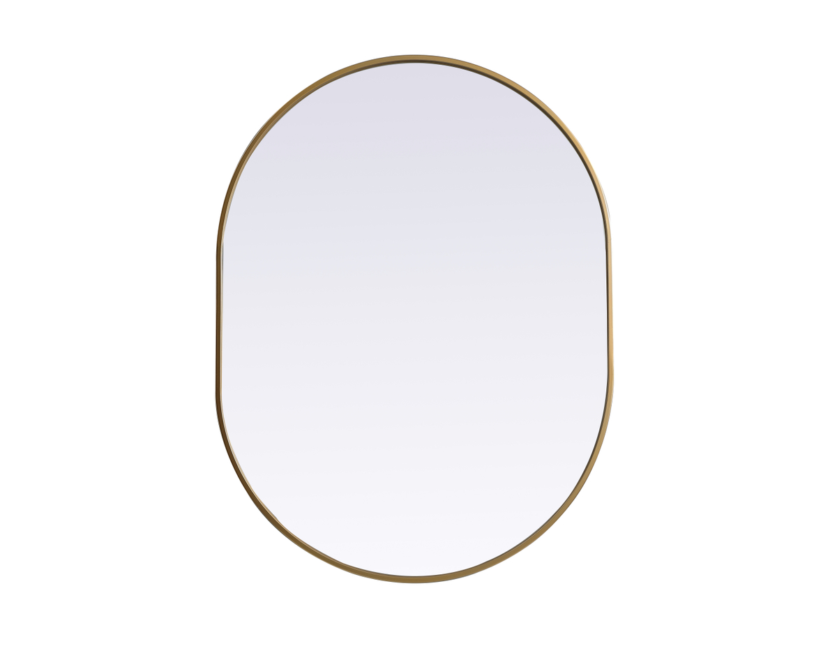 30 x 40 in. Metal Frame Oval Mirror, Brass