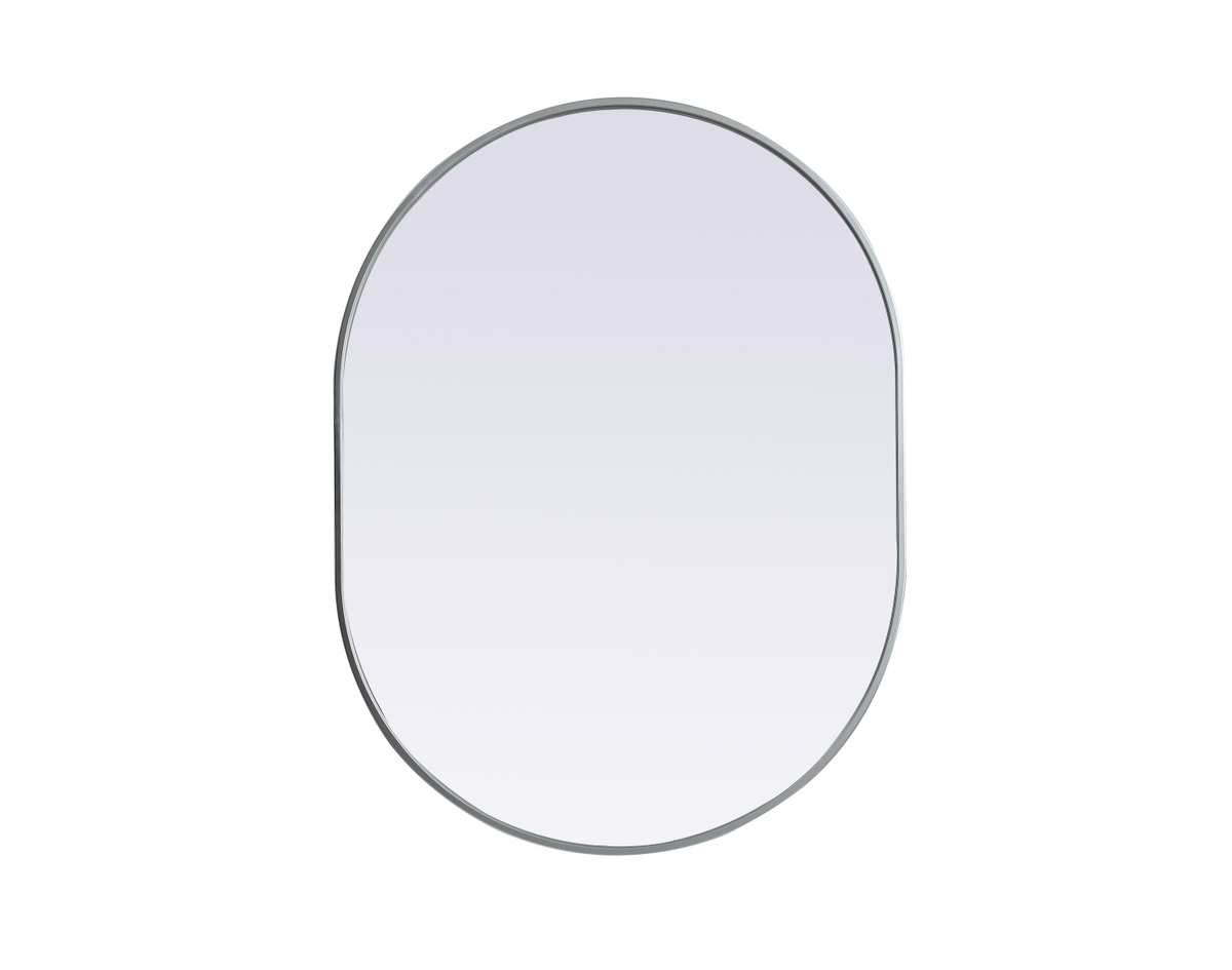 30 x 40 in. Metal Frame Oval Mirror, Silver