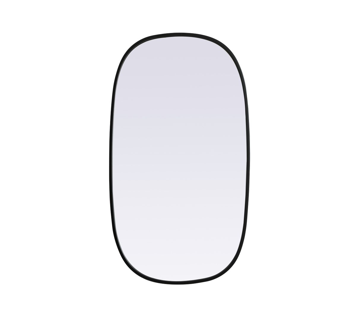 20 x 36 in. Metal Frame Oval Mirror, Black