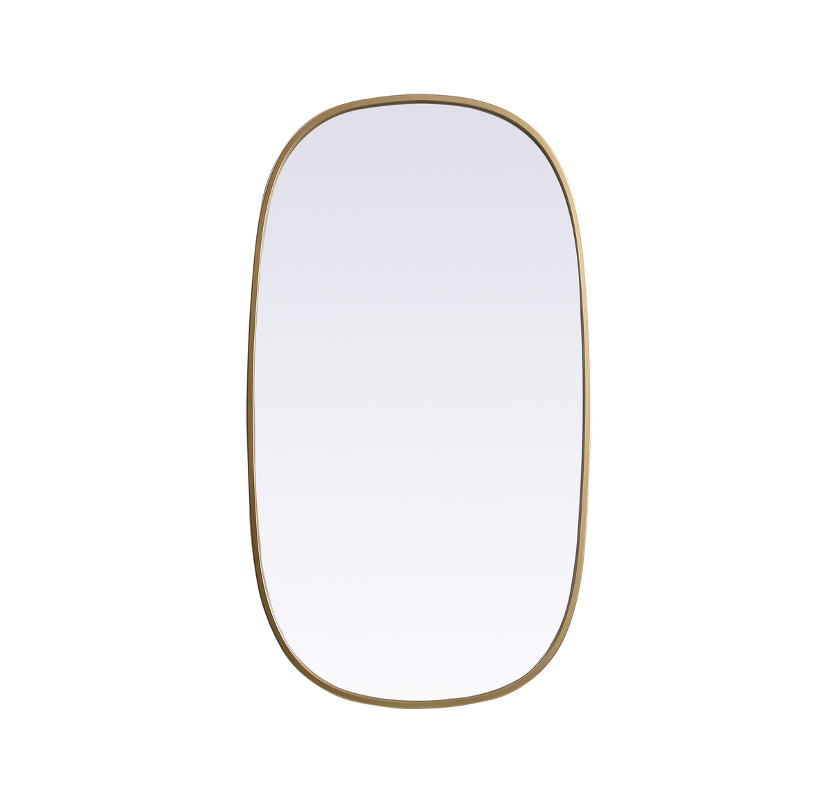 20 x 36 in. Metal Frame Oval Mirror, Brass