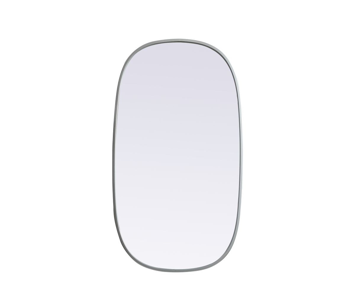 20 x 36 in. Metal Frame Oval Mirror, Silver