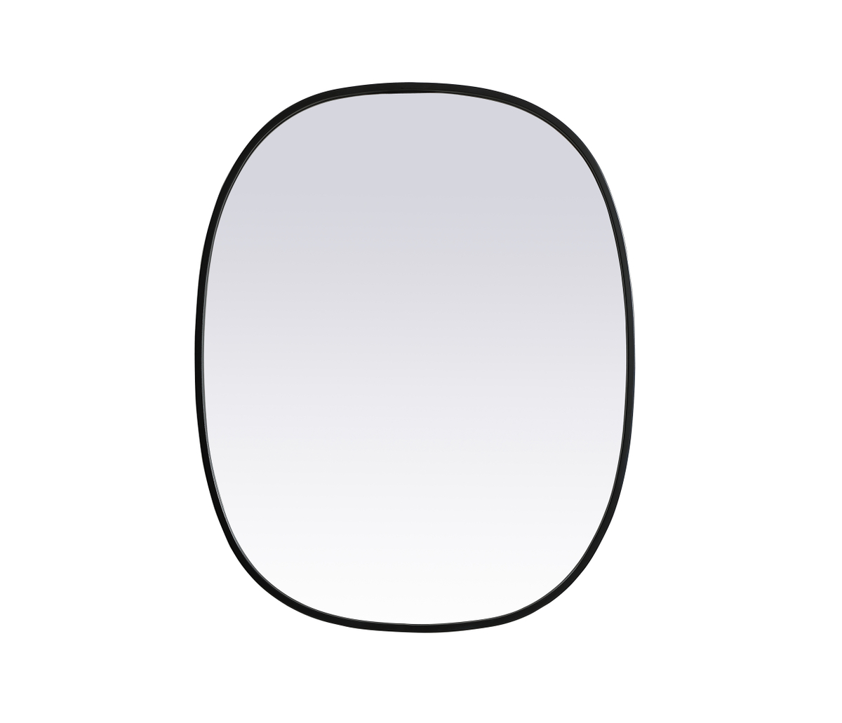 24 x 30 in. Metal Frame Oval Mirror, Black