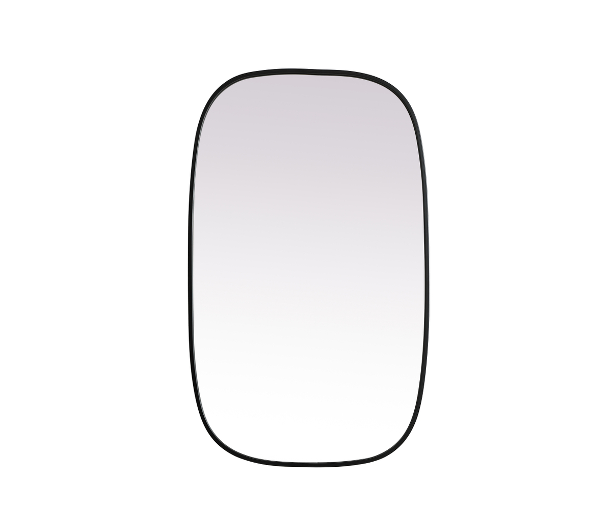 24 x 40 in. Metal Frame Oval Mirror, Black