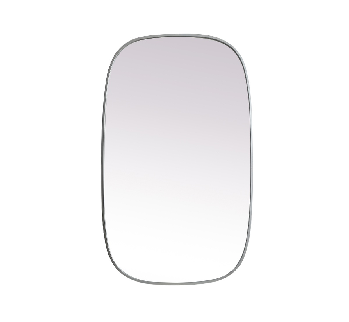 24 x 40 in. Metal Frame Oval Mirror, Silver