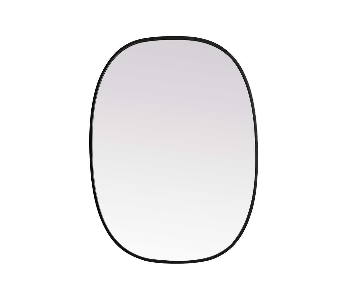 27 x 36 in. Metal Frame Oval Mirror, Black