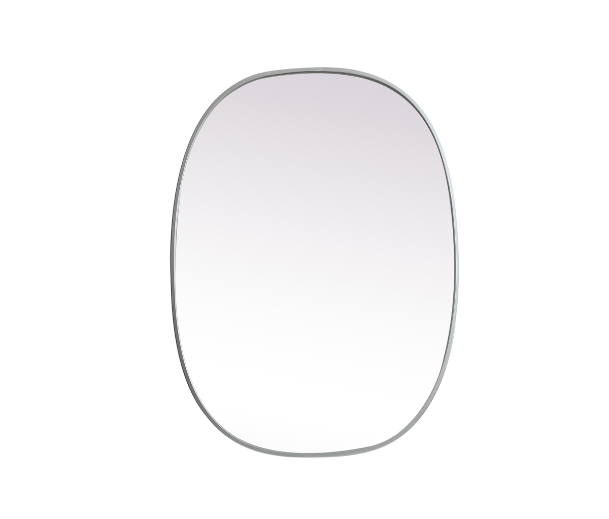 27 x 36 in. Metal Frame Oval Mirror, Silver