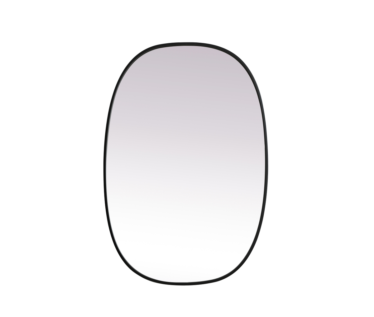 Metal Frame Oval Mirror - Black - 27 x 40 in. - Chic Design
