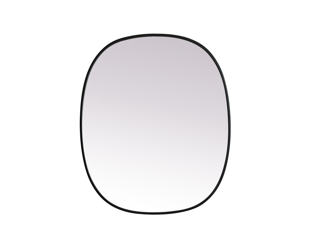 30 x 36 in. Metal Frame Oval Mirror, Black