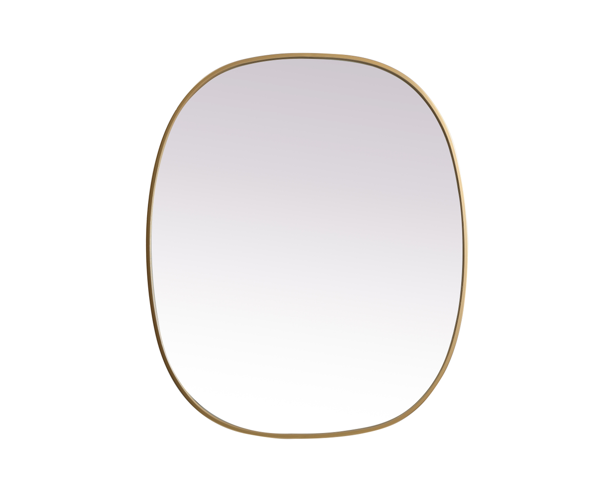 30 x 36 in. Metal Frame Oval Mirror, Brass