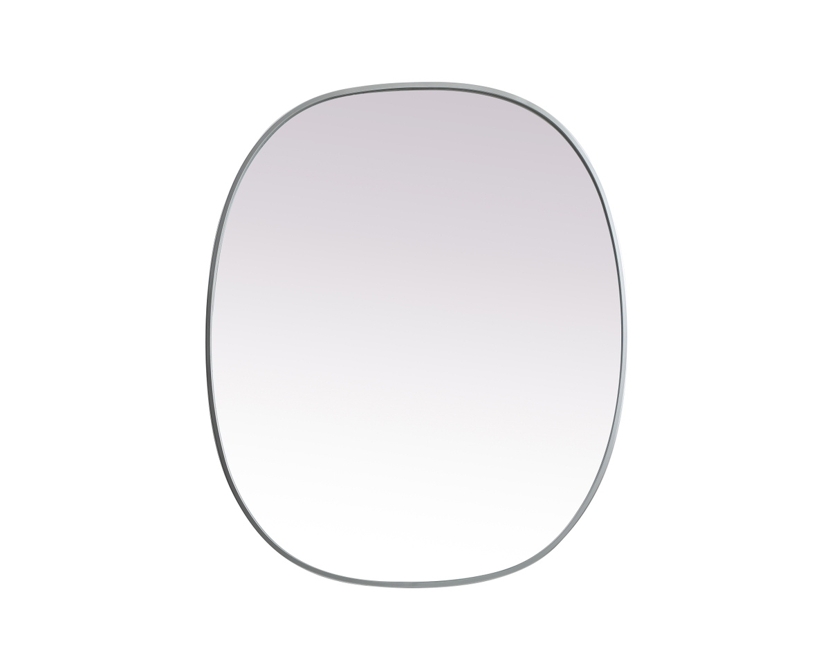 30 x 36 in. Metal Frame Oval Mirror, Silver