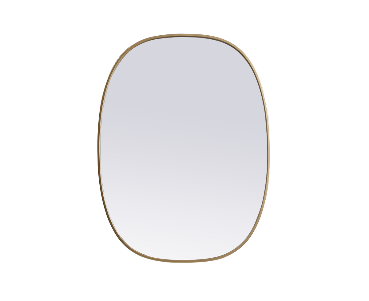 30 x 40 in. Metal Frame Oval Mirror, Brass