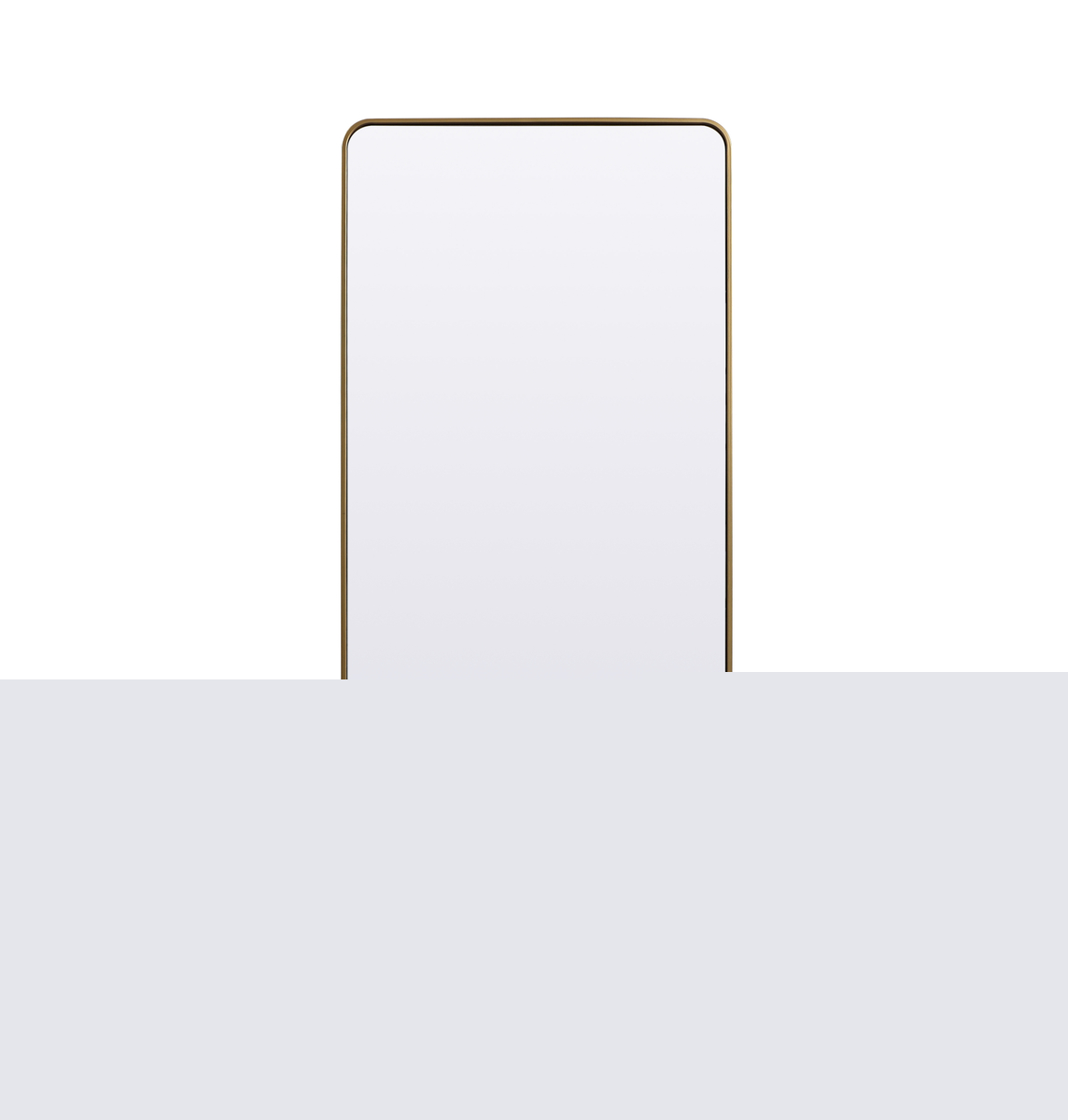 32 x 72 in. Soft Corner Metal Rectangle Mirror, Brass
