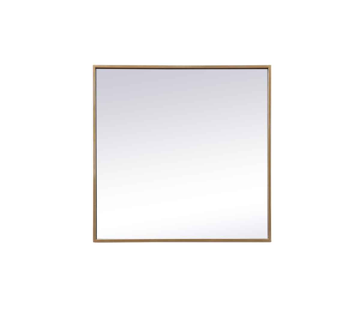 24 in. Metal Frame Square Mirror, Brass