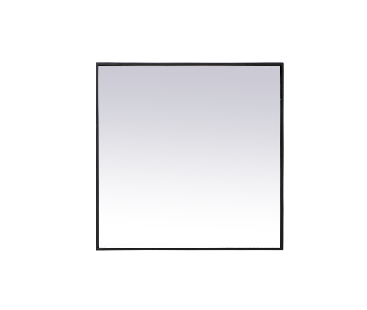 30 in. Metal Frame Square Mirror, Black