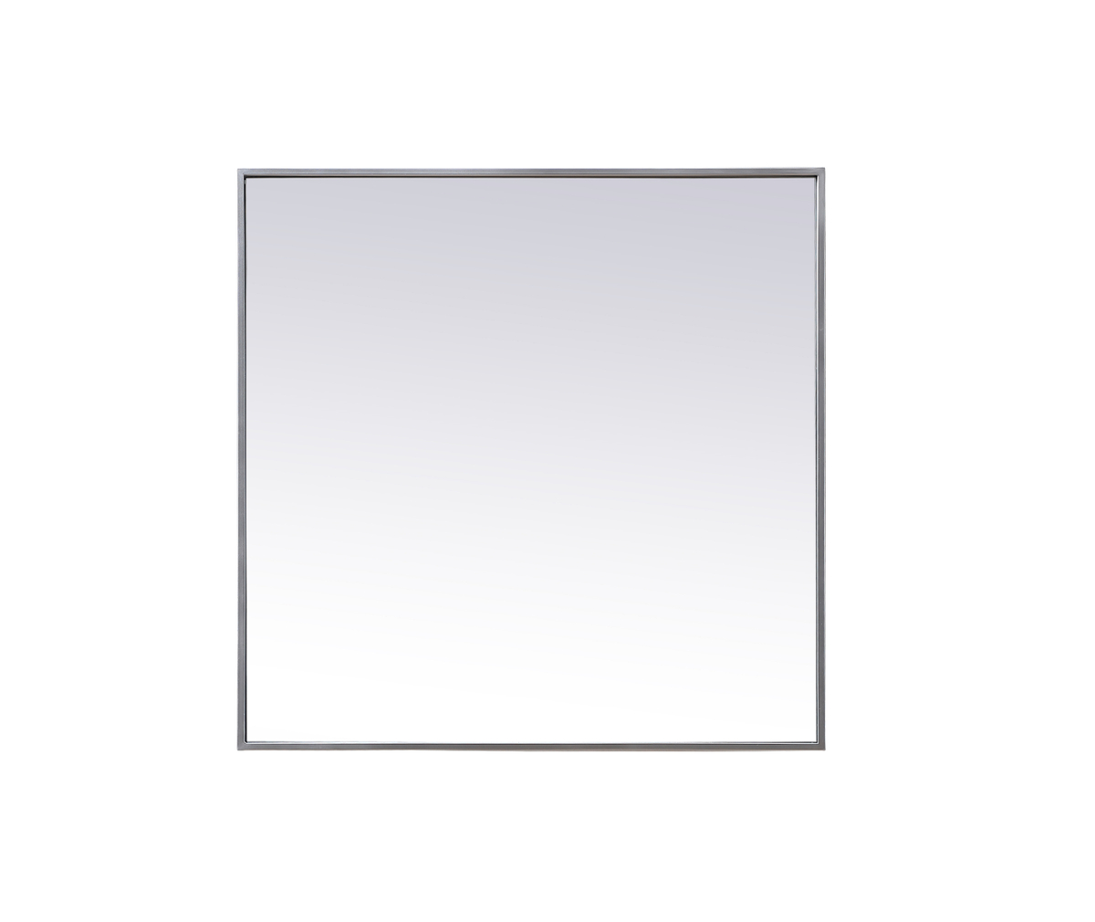 30 in. Metal Frame Square Mirror, Silver