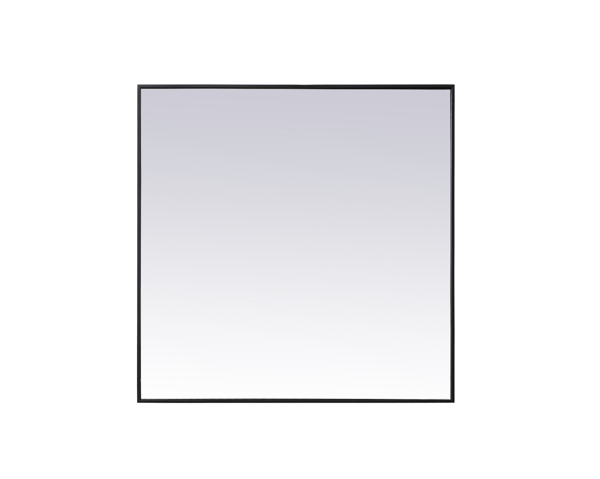 42 in. Metal Frame Square Mirror, Black