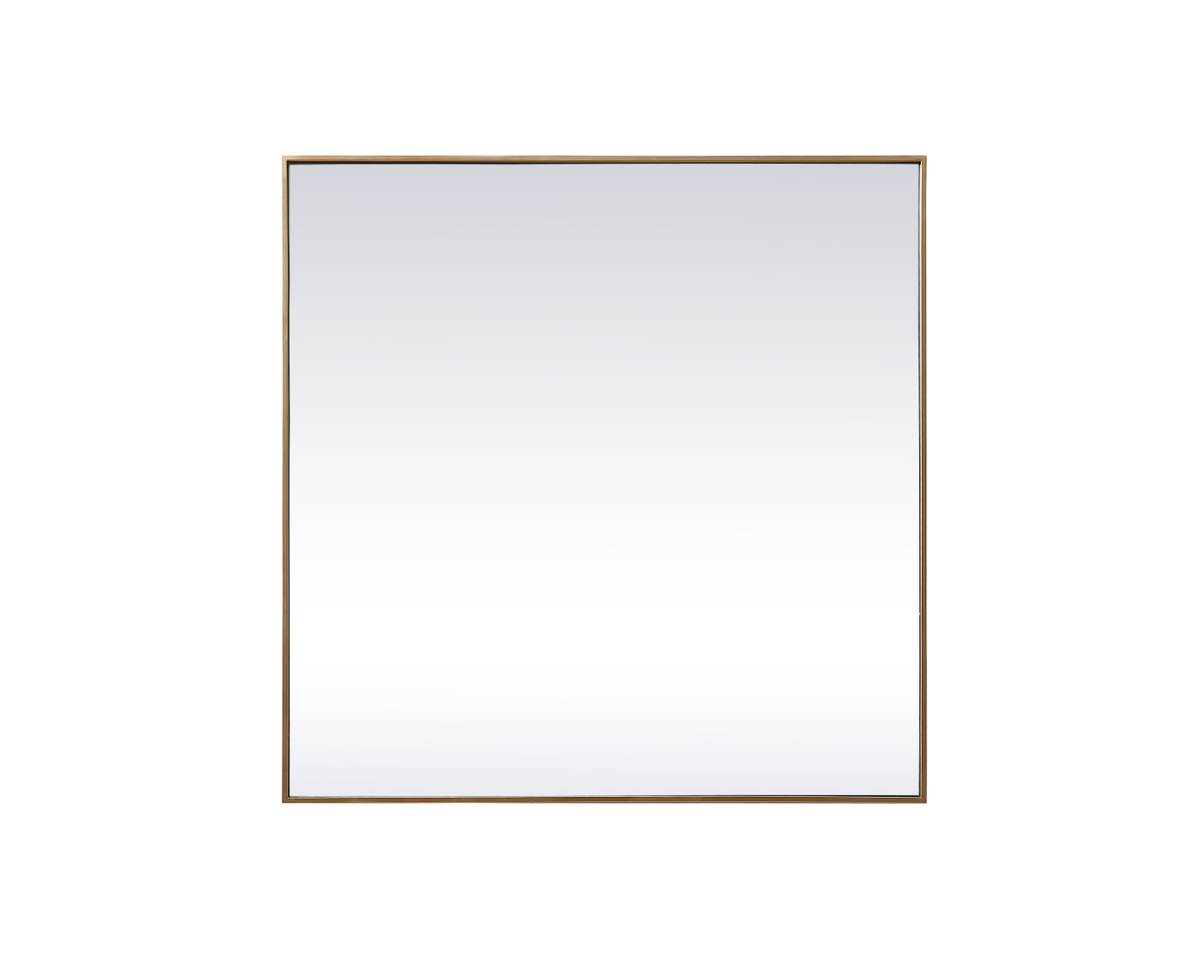 MR44242BR 42 in. Metal Frame Square Mirror, Brass
