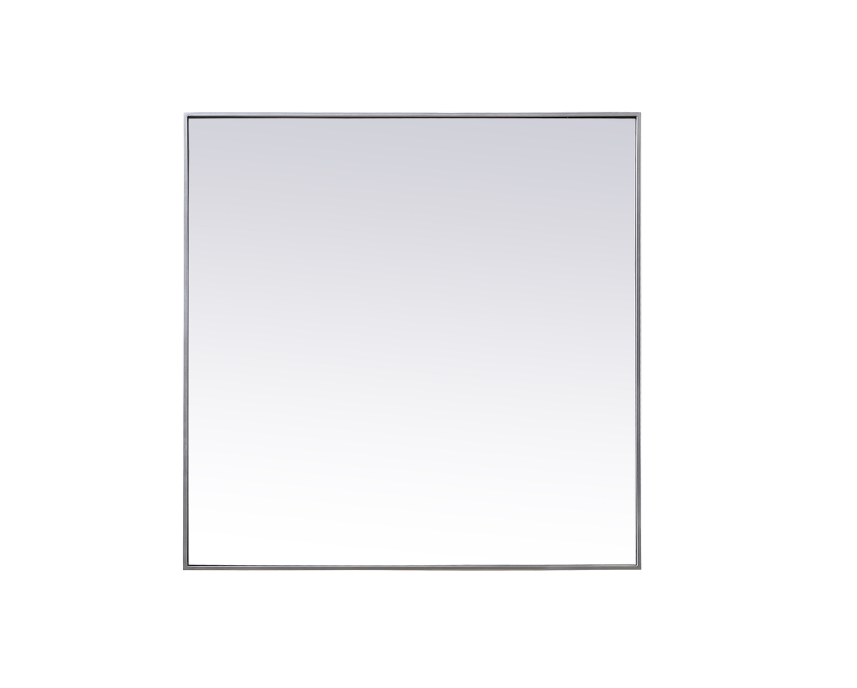 42 in. Metal Frame Square Mirror, Silver