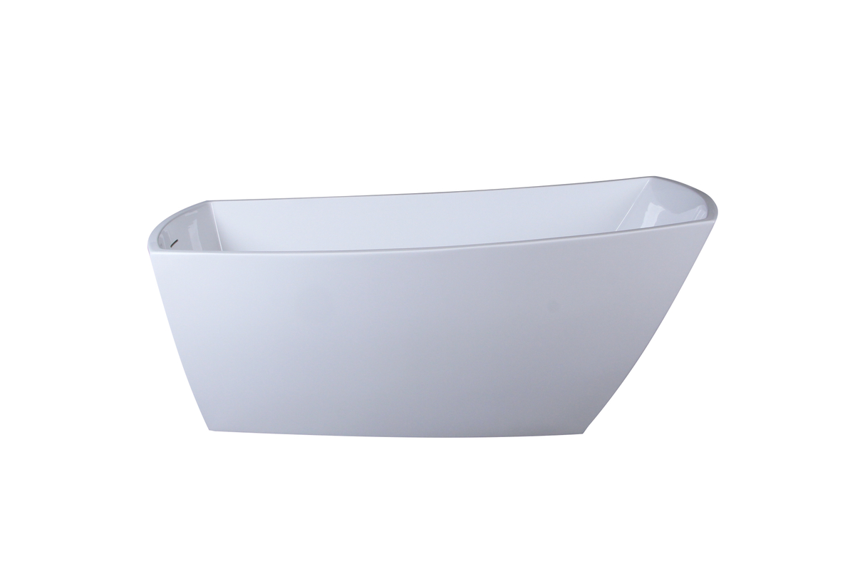 67 in. Soaking Single Slipper Rectangular Bathtub, Glossy White