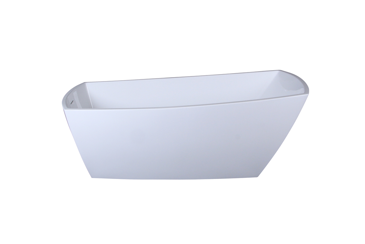 72 in. Soaking Single Slipper Rectangular Bathtub, Glossy White