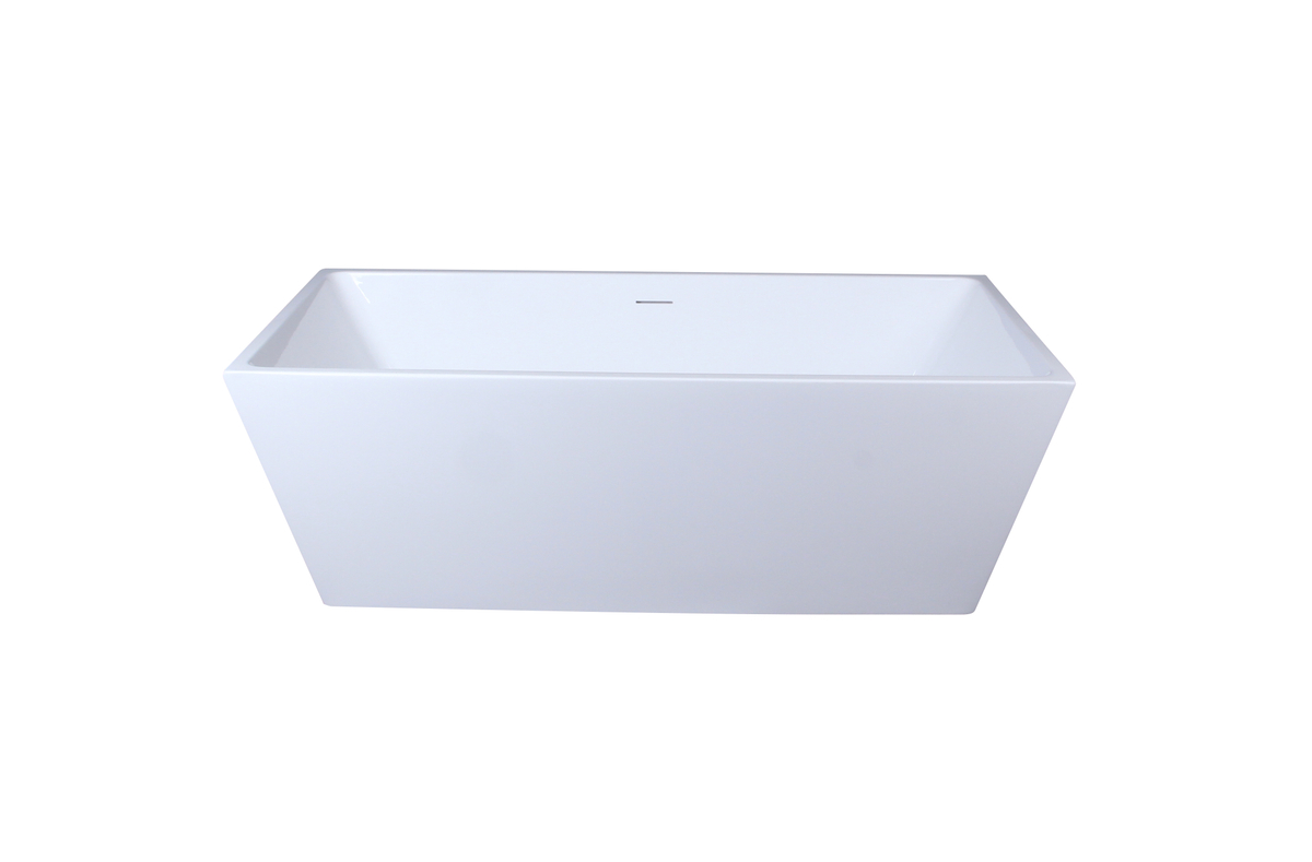 67 in. Soaking Rectangular Bathtub, Glossy White