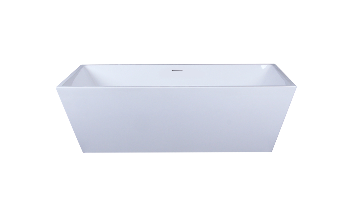 72 in. Soaking Rectangular Bathtub, Glossy White