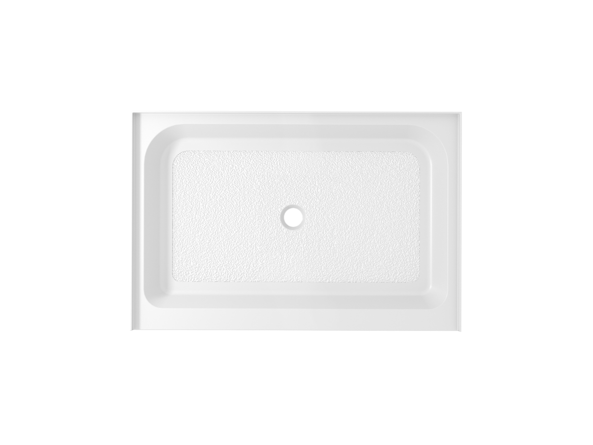 48 x 36 in. Single Threshold Shower Tray Center Drain, Glossy White