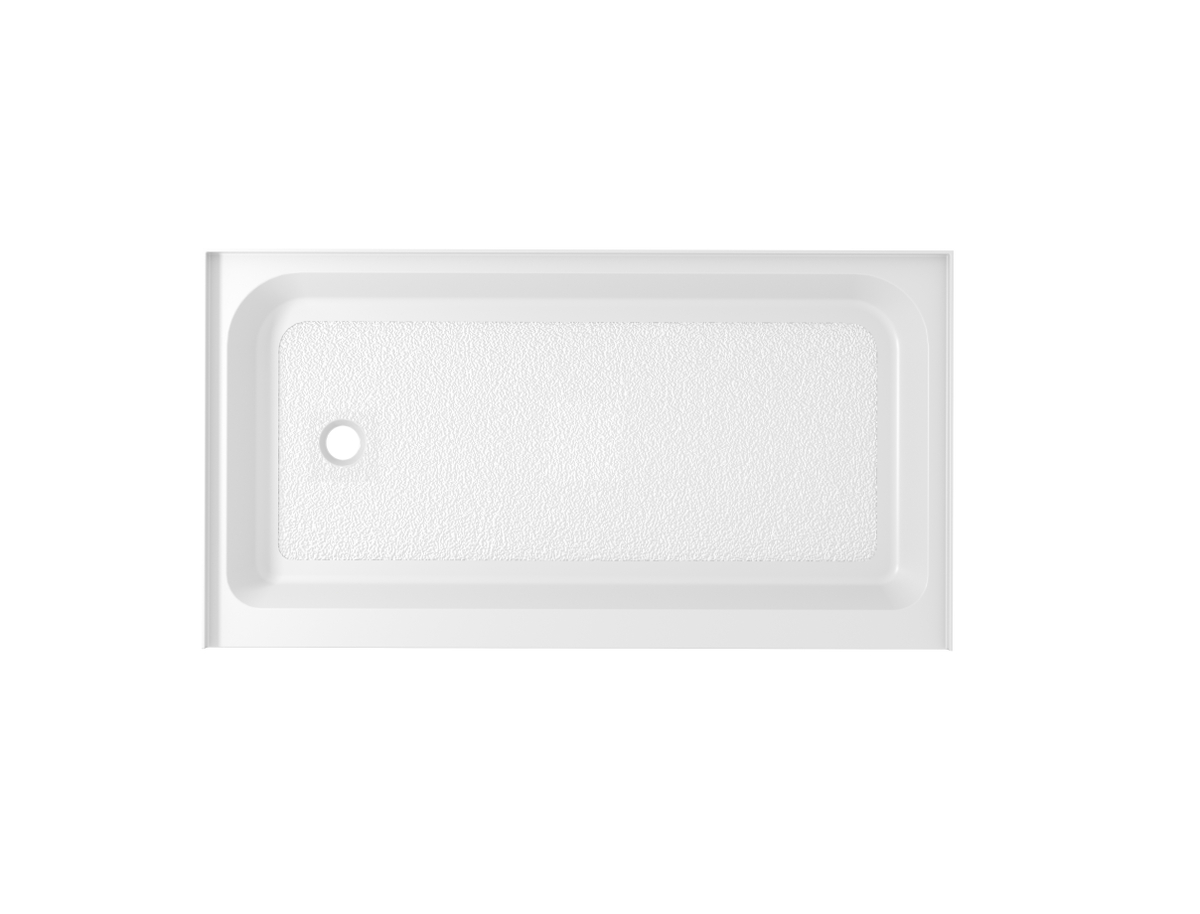60 x 36 in. Single Threshold Shower Tray Left Drain, Glossy White