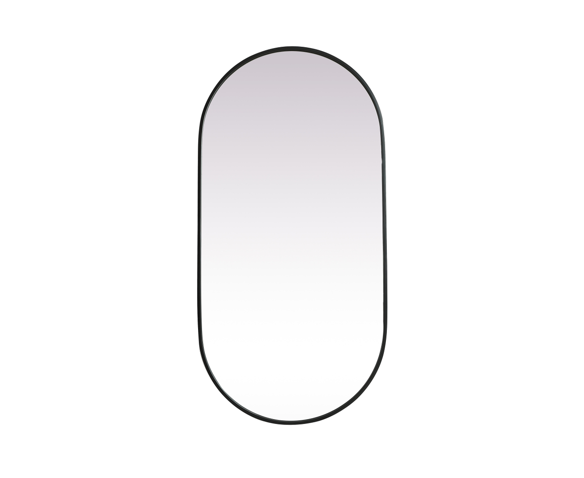 24 x 48 in. Metal Frame Oval Mirror, Black