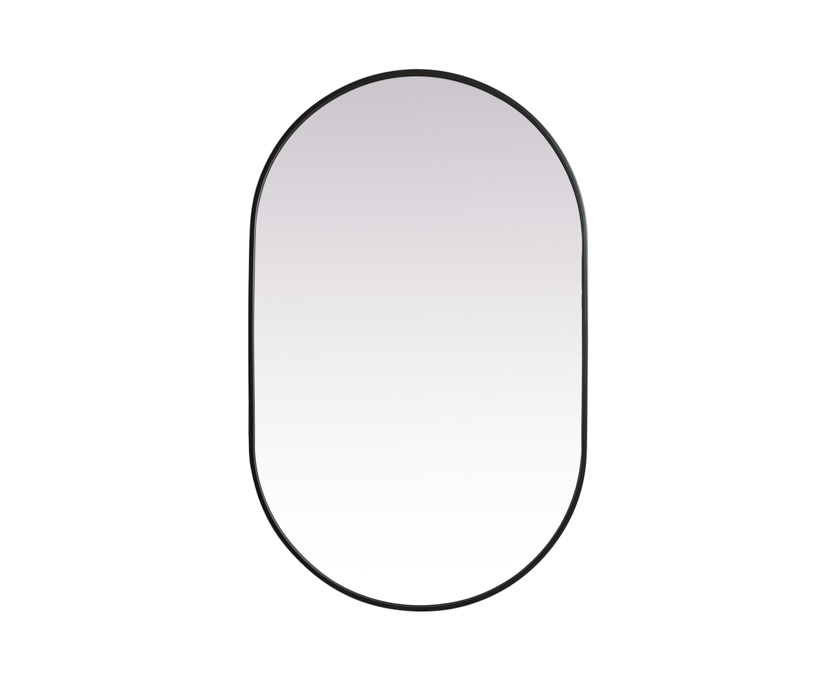 MR2A3048BLK 30 x 48 in. Metal Frame Oval Mirror, Black -  Elegant Decor