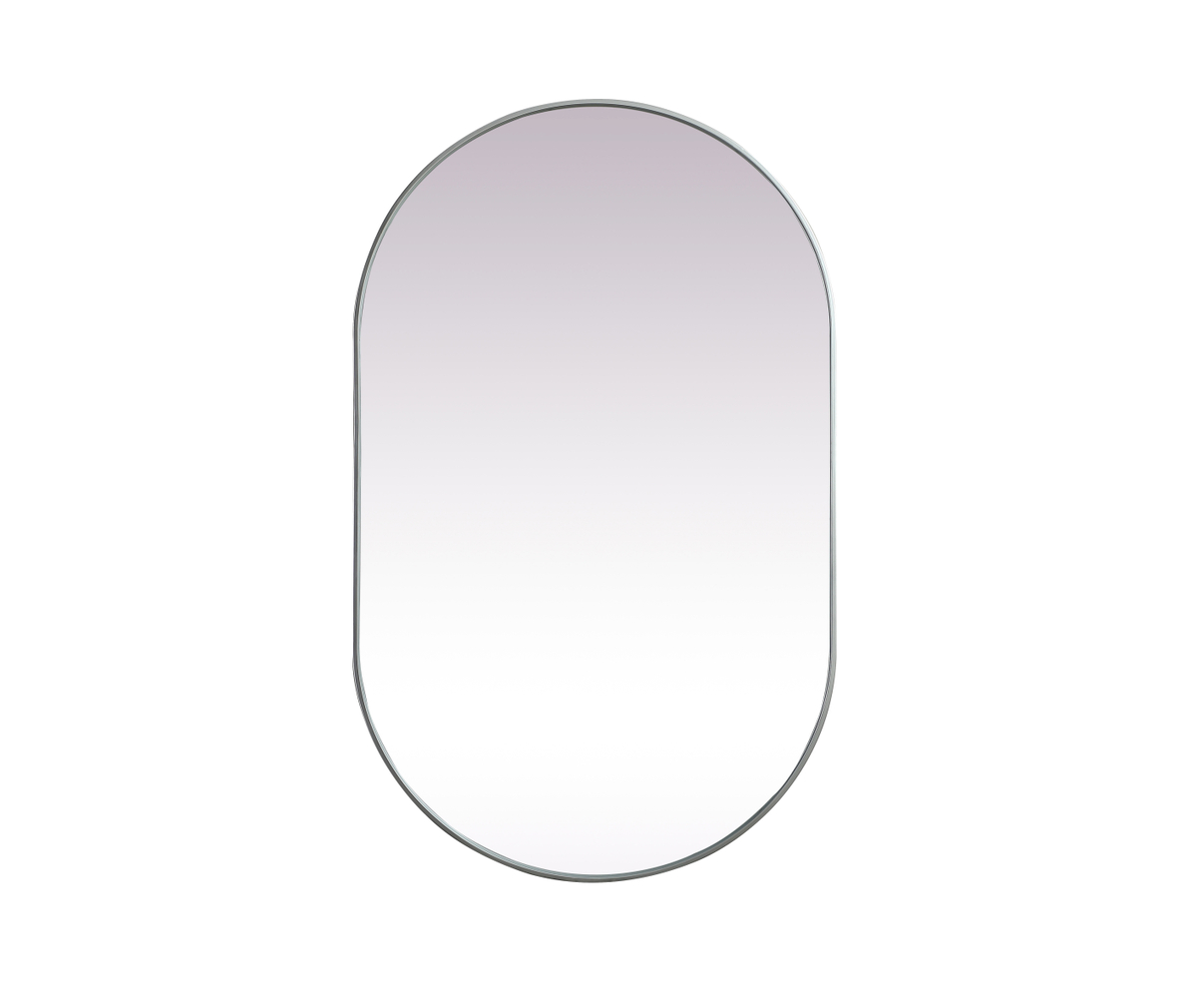 MR2A3048SIL 30 x 48 in. Metal Frame Oval Mirror, Silver