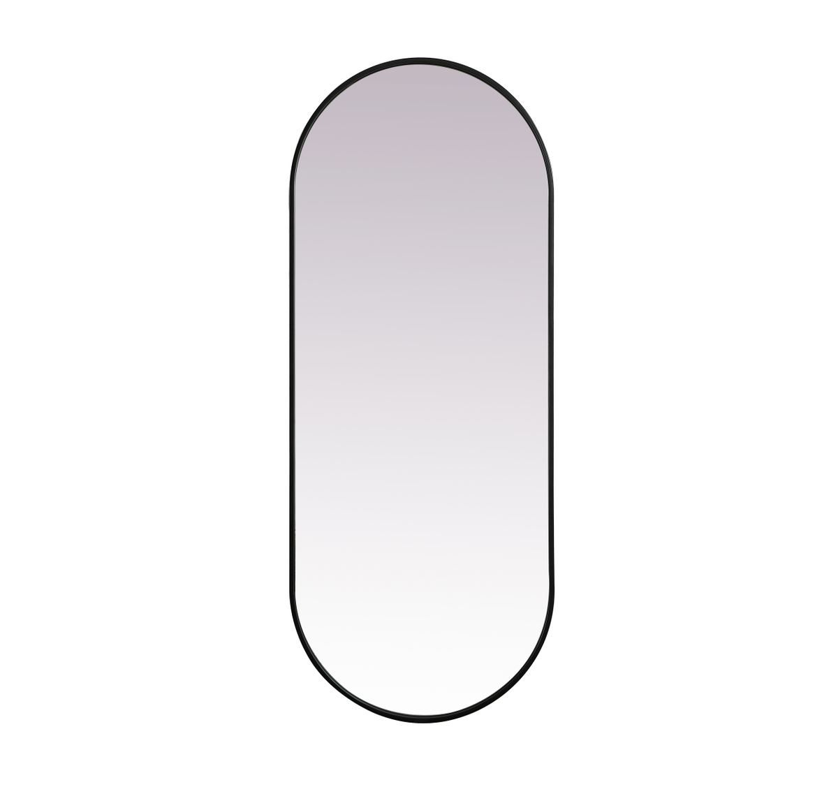 24 x 60 in. Metal Frame Oval Mirror, Black