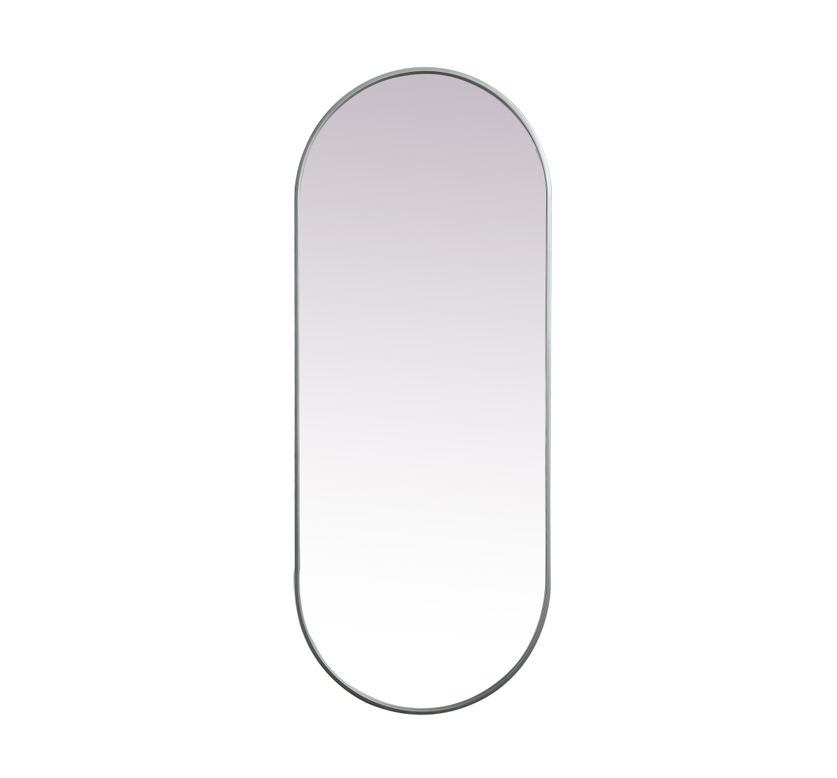 24 x 60 in. Metal Frame Oval Mirror, Silver