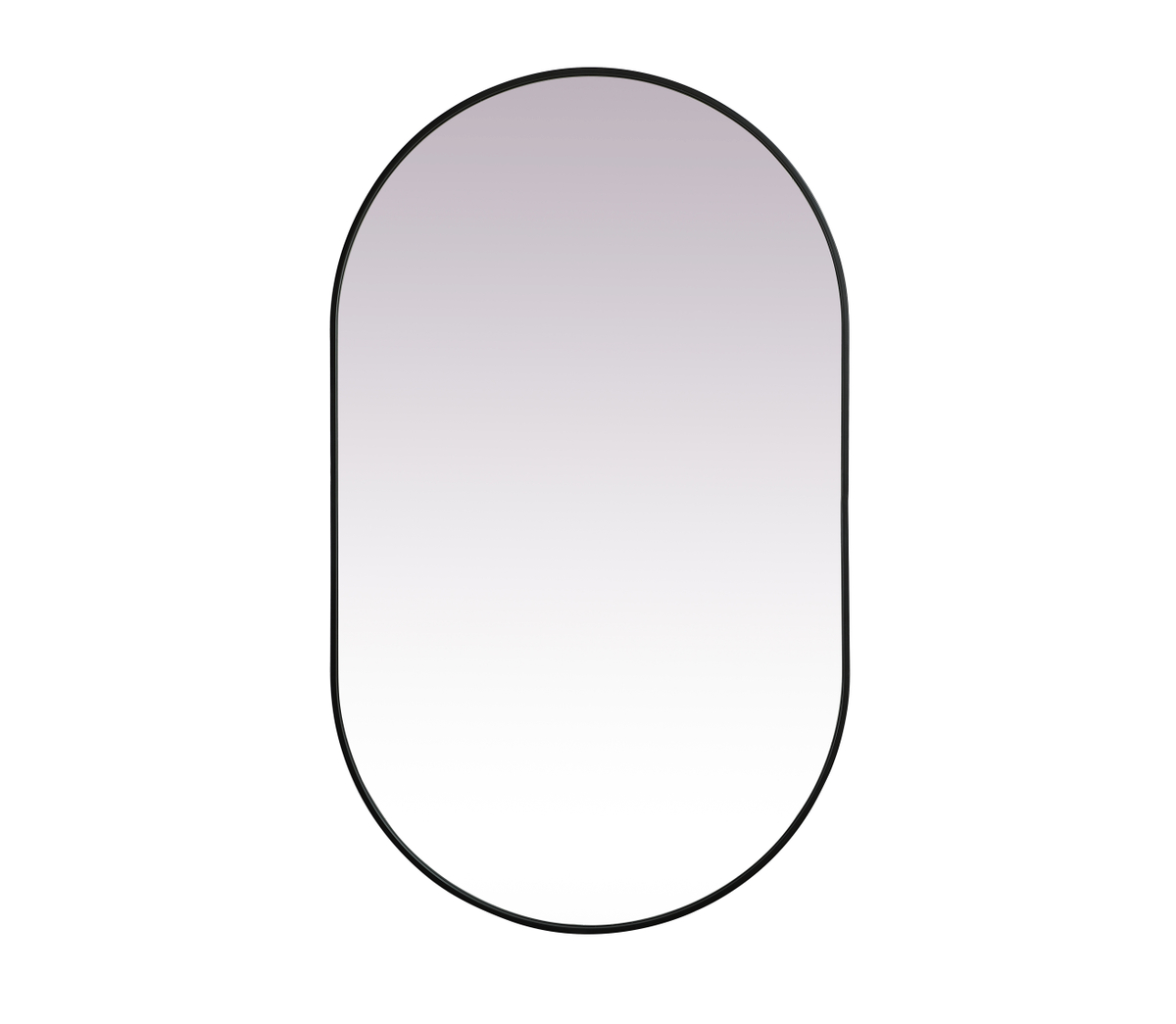 MR2A3660BLK 36 x 60 in. Metal Frame Oval Mirror, Black